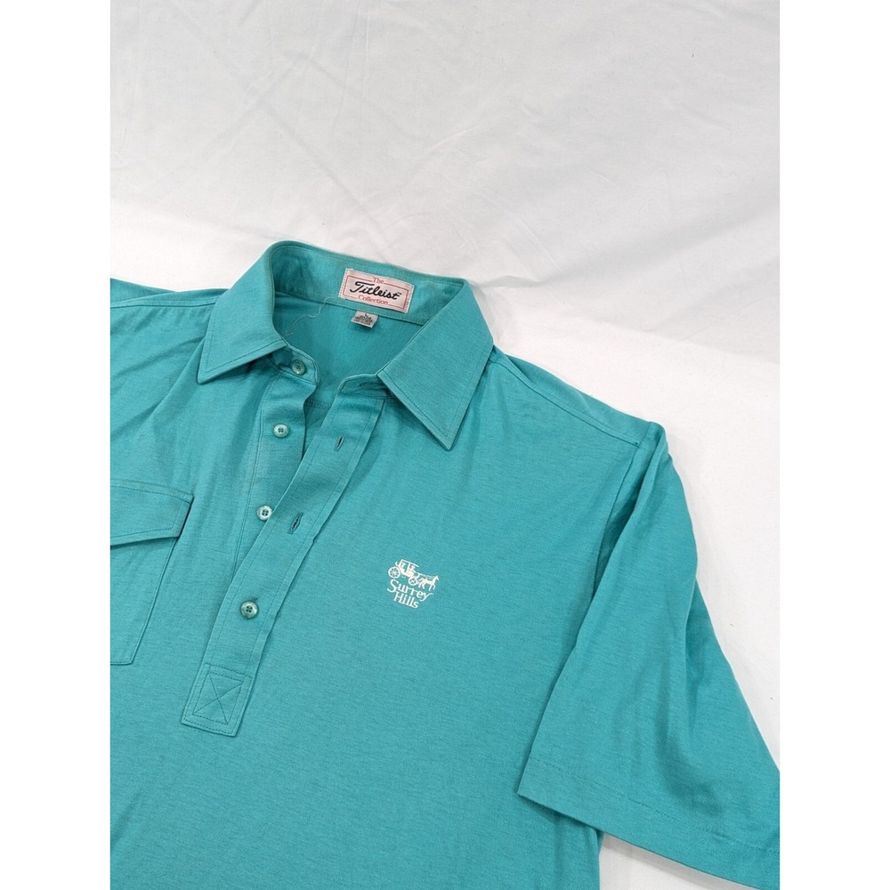 Titleist True Vintage Sea Green Golf Polo Shirt Large Surrey Hills Golf 3 Button